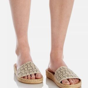 NWT Tory Burch Ribbon Espadrille Flats/Slides,Sz 10 Resortwear Cottagecore Boho